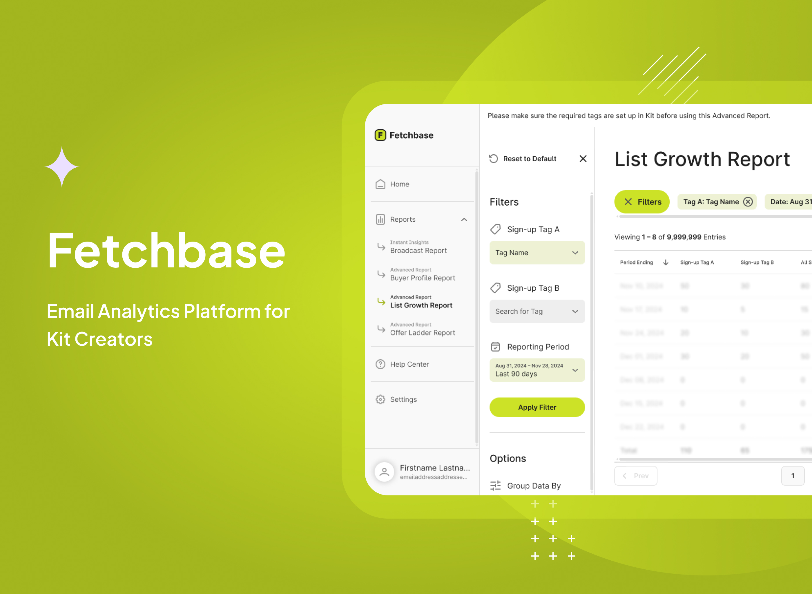 Fetchbase Email Analytics Dashboard
